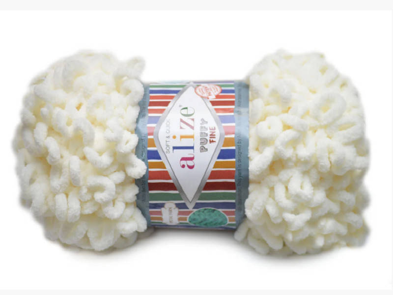 

Alize Puffy Fine NEW, Светло-молочный №62