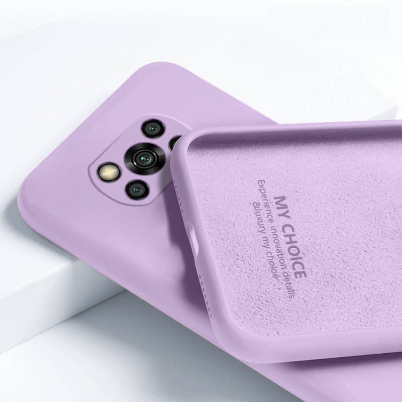 

Силиконовый чехол для Xiaomi Poco X3 NFC Сиреневый микрофибра soft touch