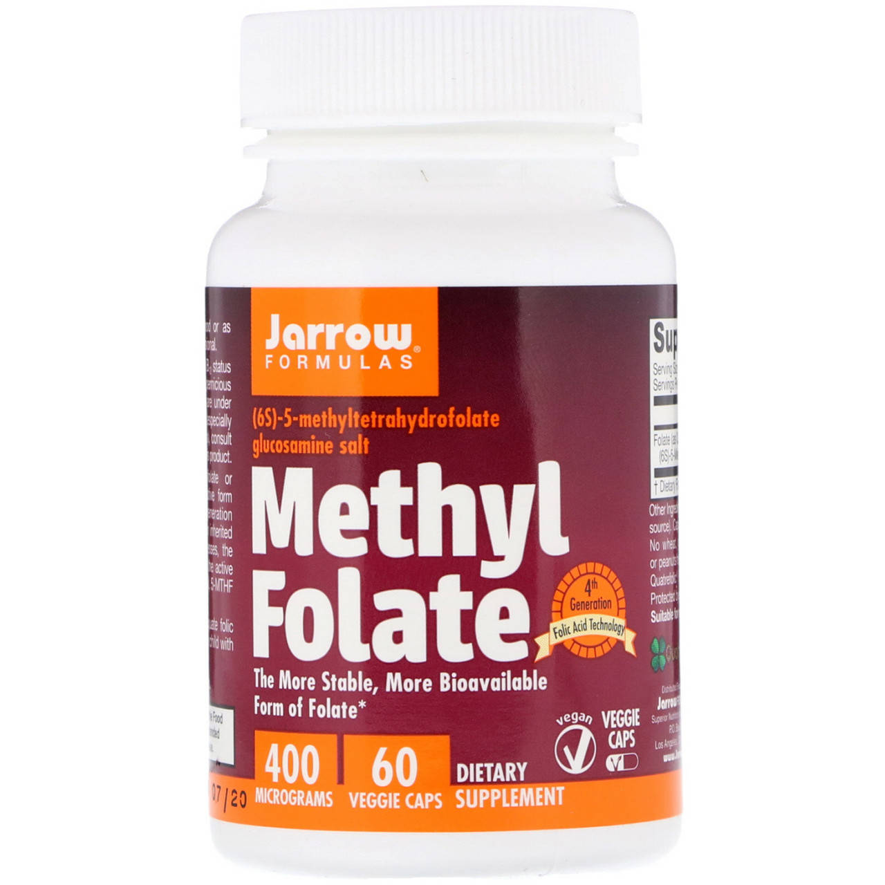 

Метилфолат (Methyl folate) 400 мкг 60 капсул