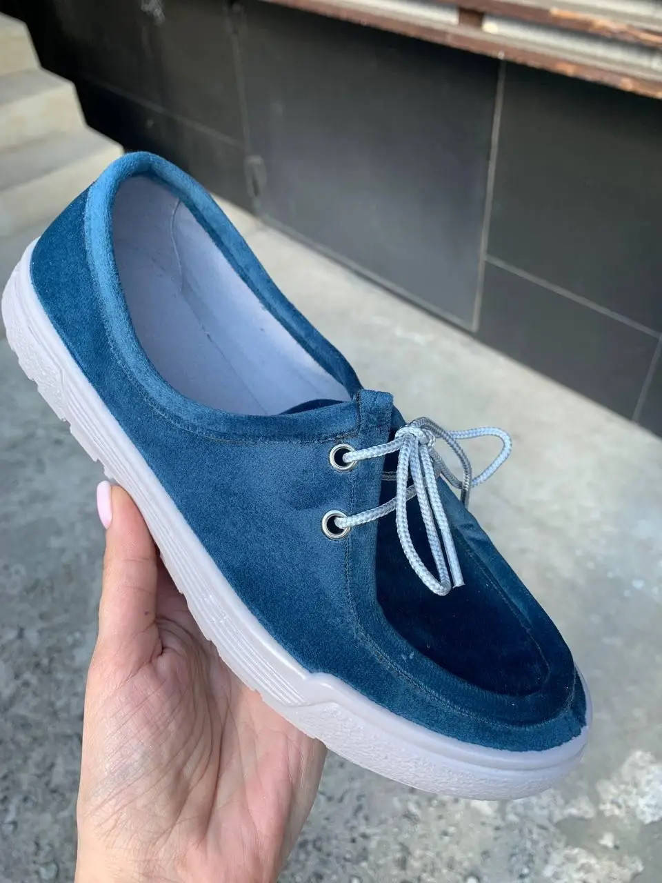 

Женские мокасины велюр синие LITMA Melania Blue Velor 40