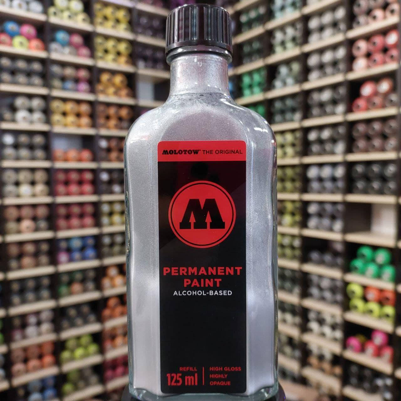 

Заправка для маркеров Molotow Paint Chrome (Хром) 125мл, Серый