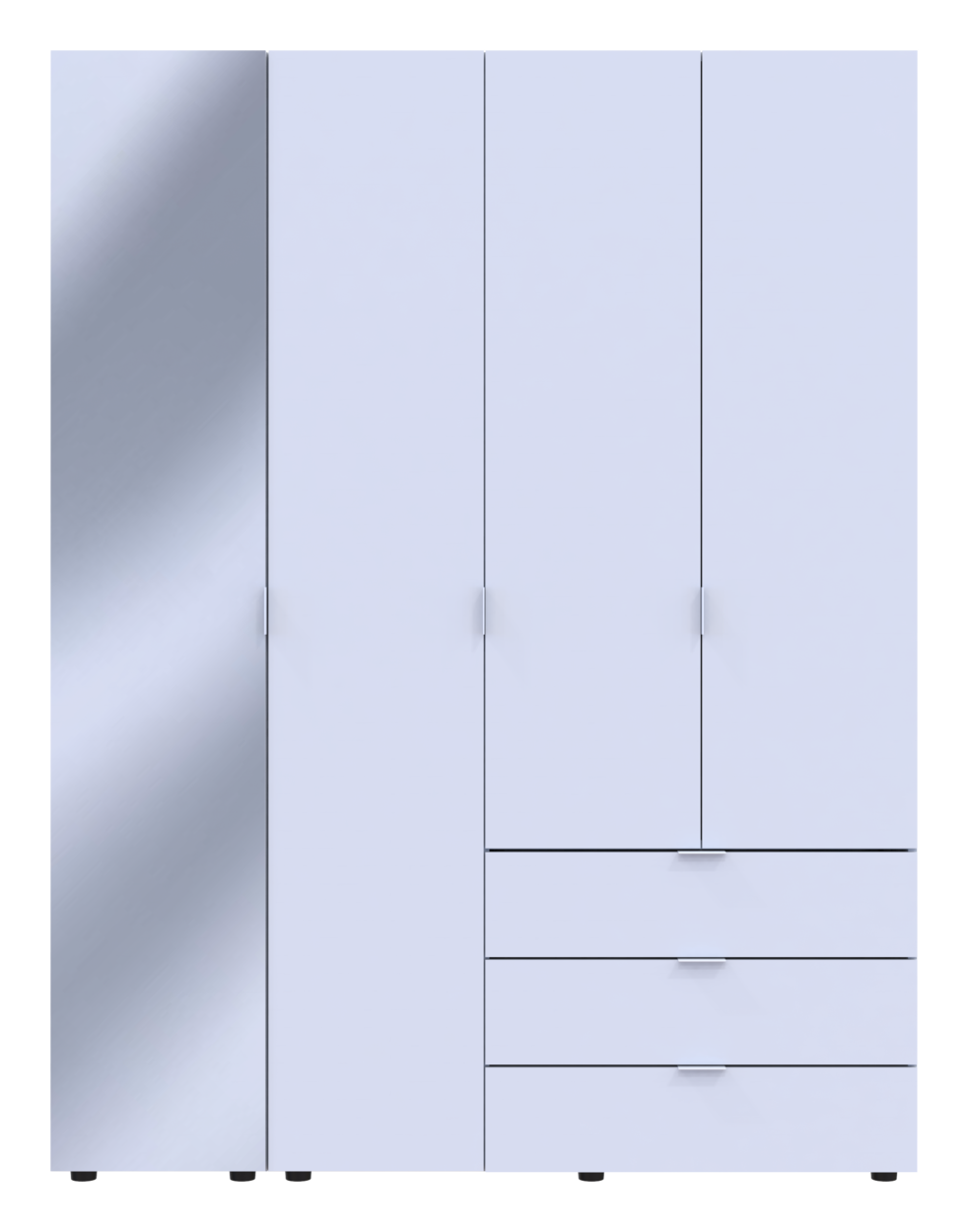 Шафа для одягу Doros Гелар Білий 3ДСП/Дзеркало 155х49.5х203.4 (42002157) 6