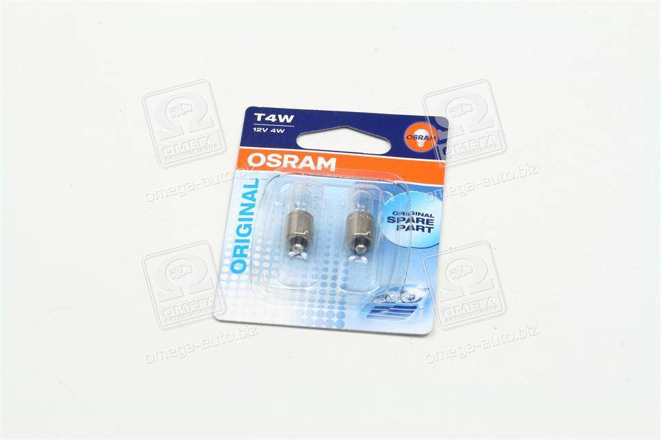

Лампа вспомогат освещения Т4W 12V 4W ВА9s (2 шт) blister (OSRAM)