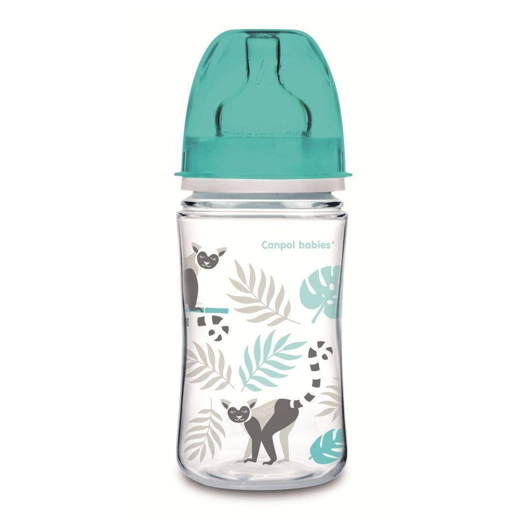 

Антіколіковая пляшечка Canpol Babies Easystart Jungle 240 мл сірий з бірюзовим (35/227_grey), Серый