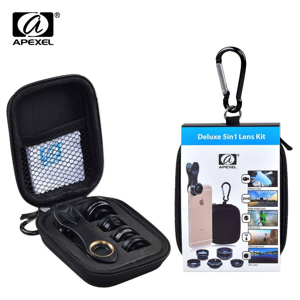 

Apexel Deluxe Lens Clip Kit 5 in 1 ,набор линз,объективов для телефона ,смартфона