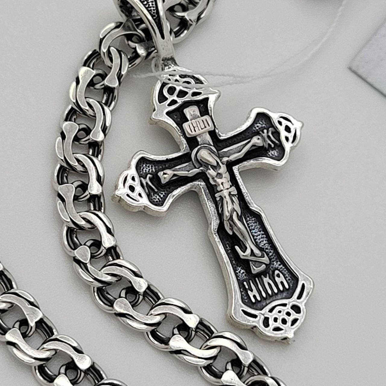 

Серебряный комплект цепочка и небольшой крестик на шею Серебро 925 проба