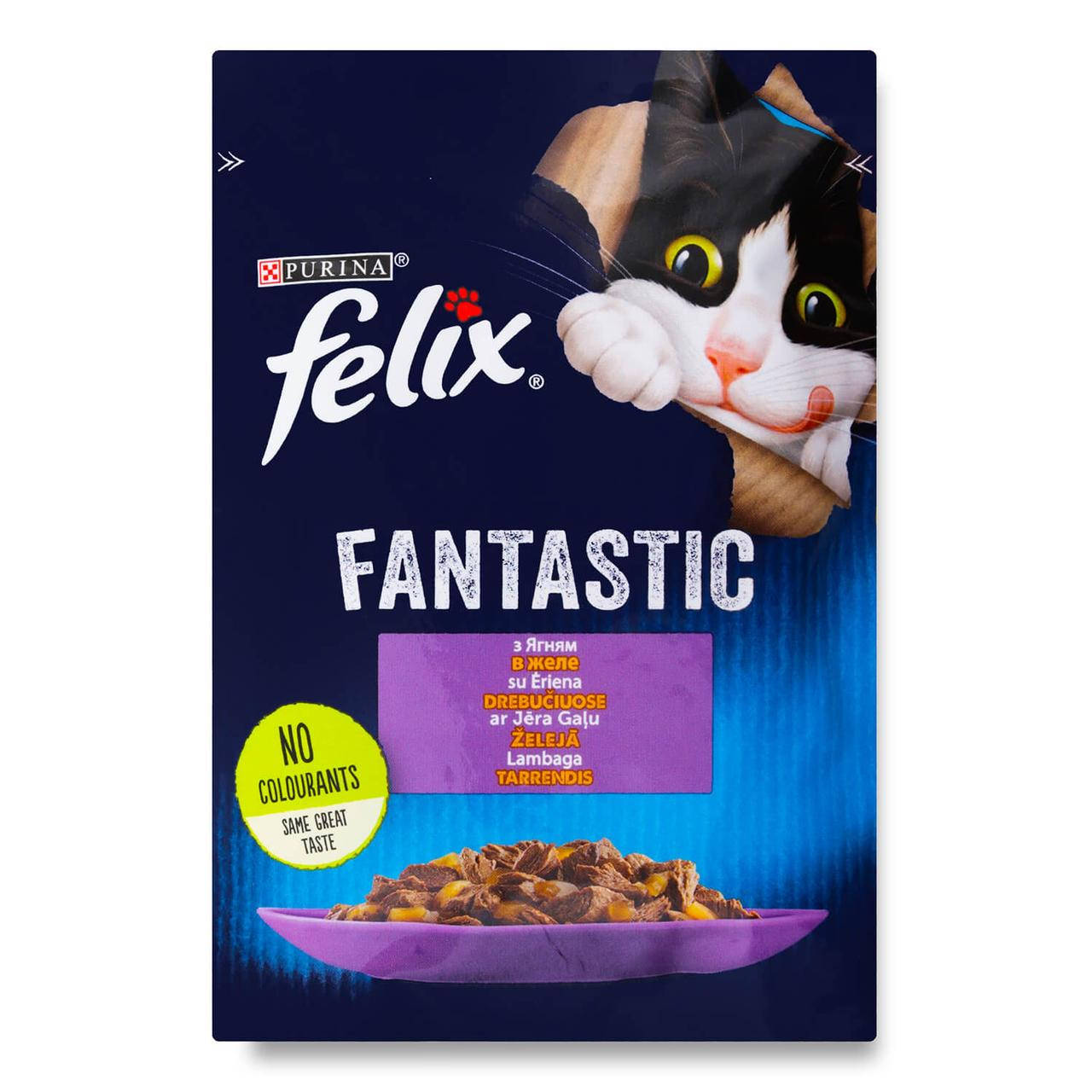 

Влажный Корм Felix Fantastic с ягненком в желе для взрослых котов 85гх26шт