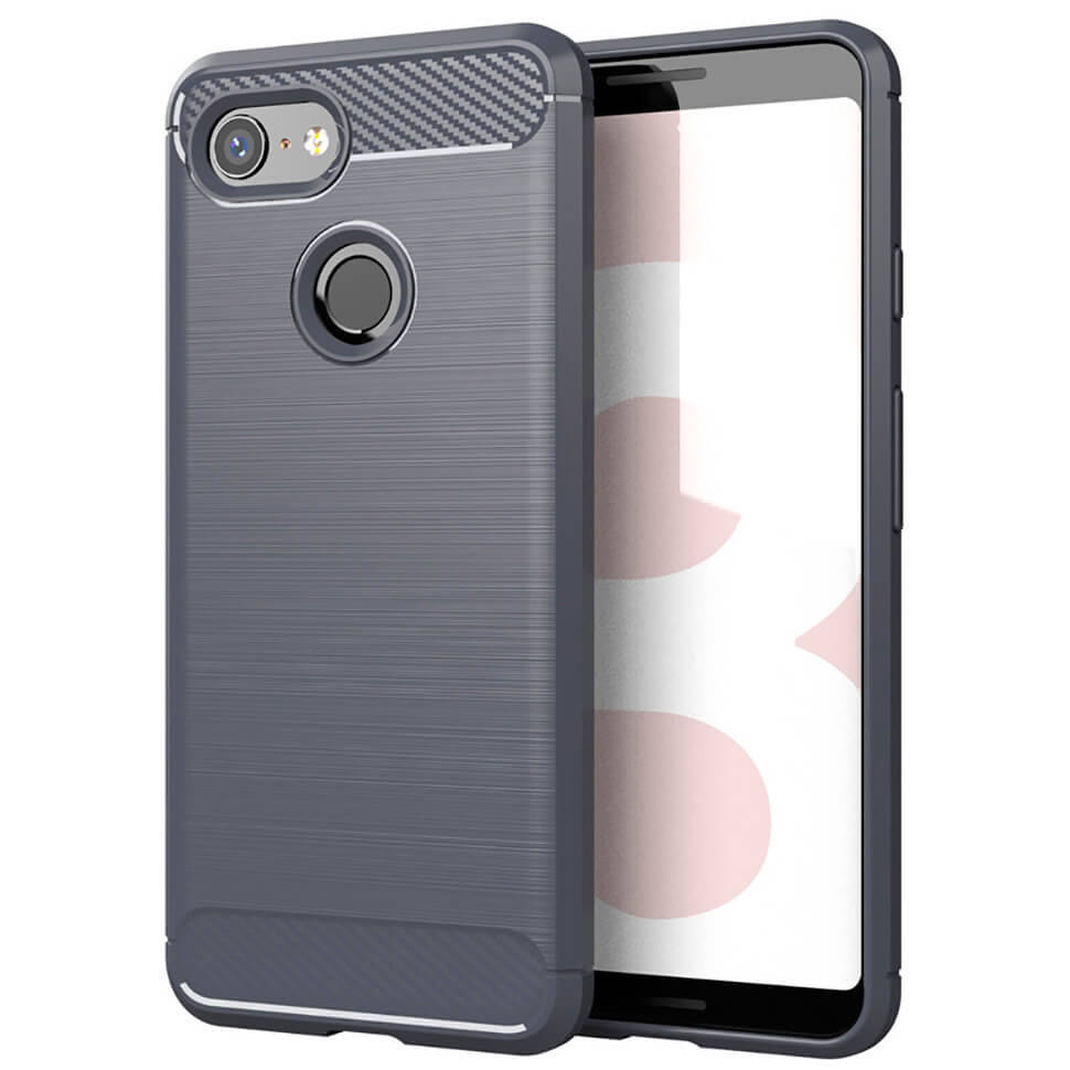 

Чехол Lenuo Carbon Fiber для Google Pixel 3 Gray, Серый