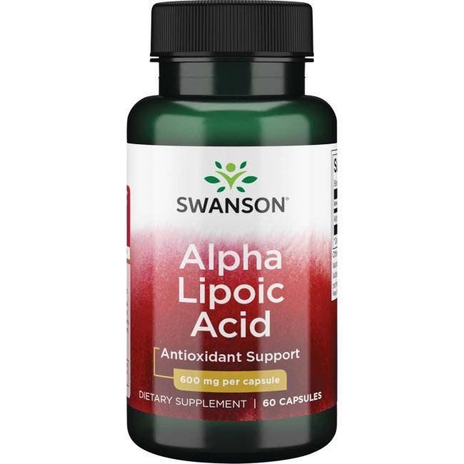 

Альфа-липоевая кислота, Alpha-Lipoic Acid, Swanson, 600 мг, 60 капсул