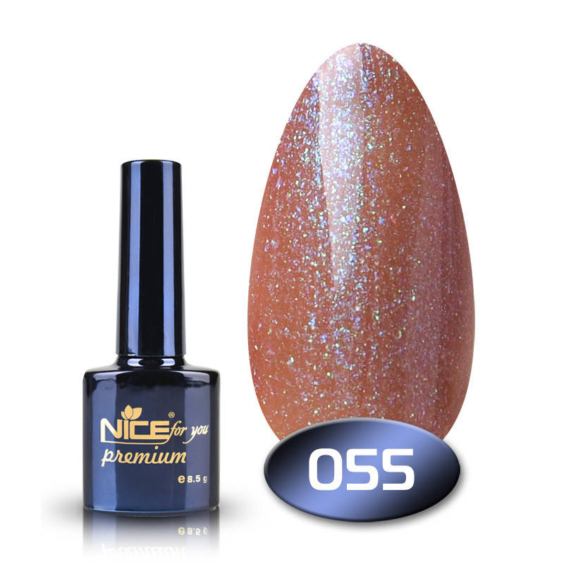

Гель-лак Nice for you Premium 055 какао с блестками 8,5 мл
