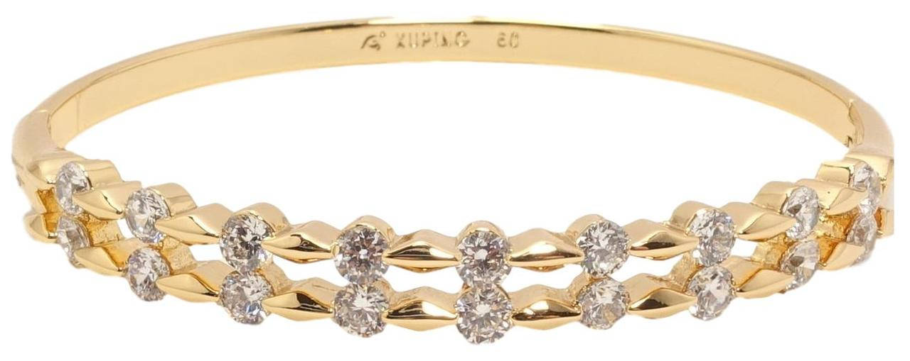 

Браслет Xuping Позолота 18K "Фигурные дорожки с цирконием" ø 6,5см