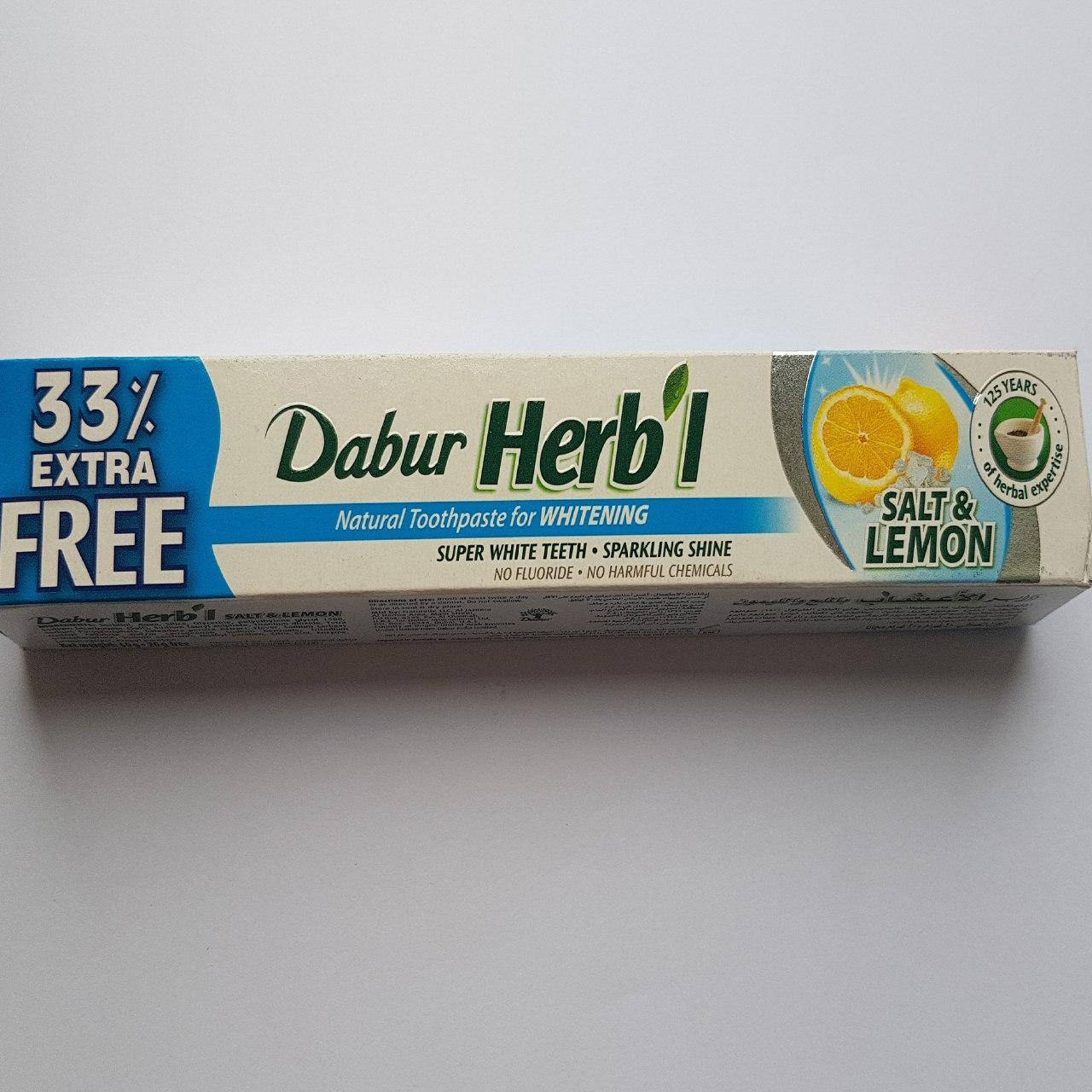 

Зубная паста отбеливающая Dabur Herb'l Salt & Lemon 80 г