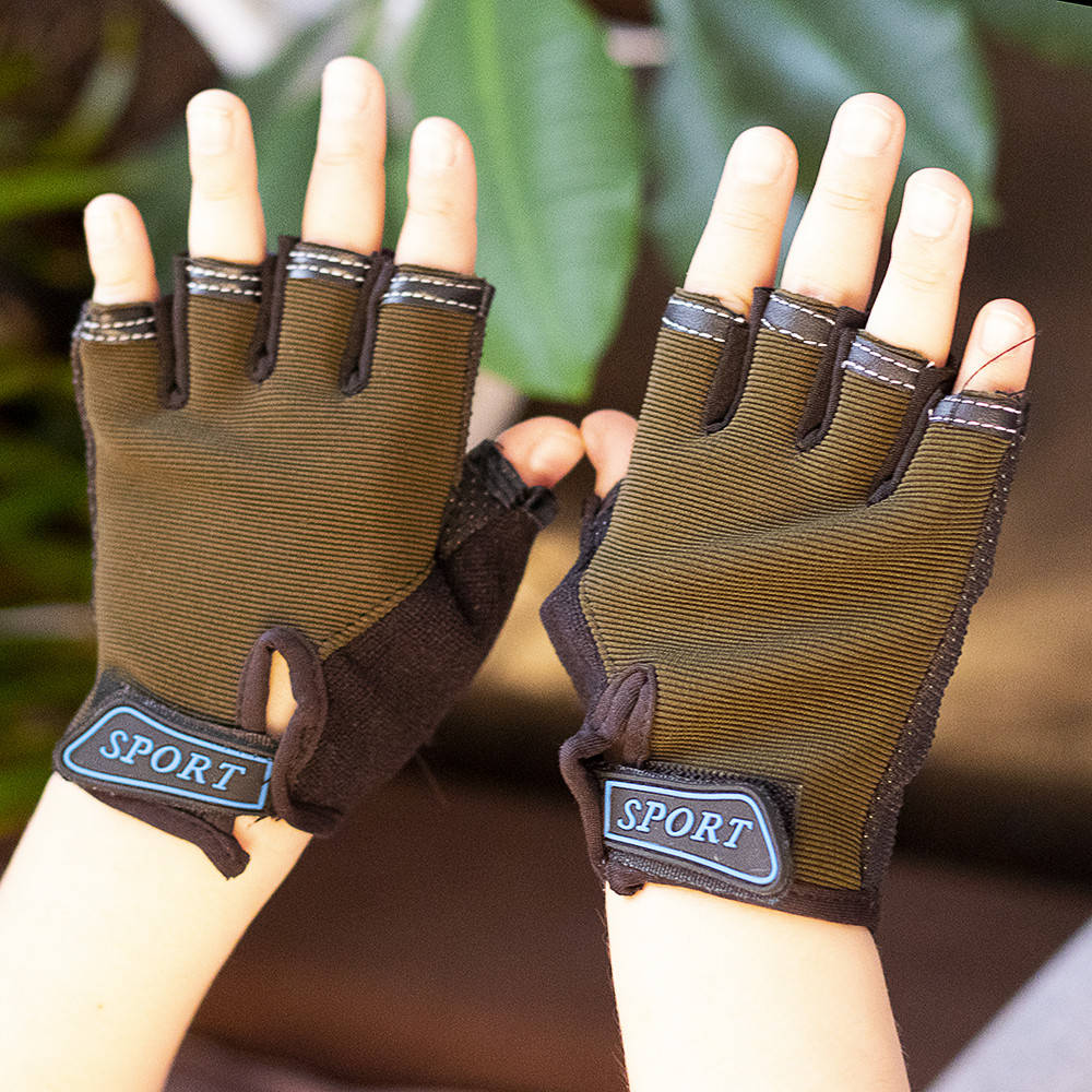 

Перчатки велосипедные Sporty беспалые детские спортивные Solid Dark-Green