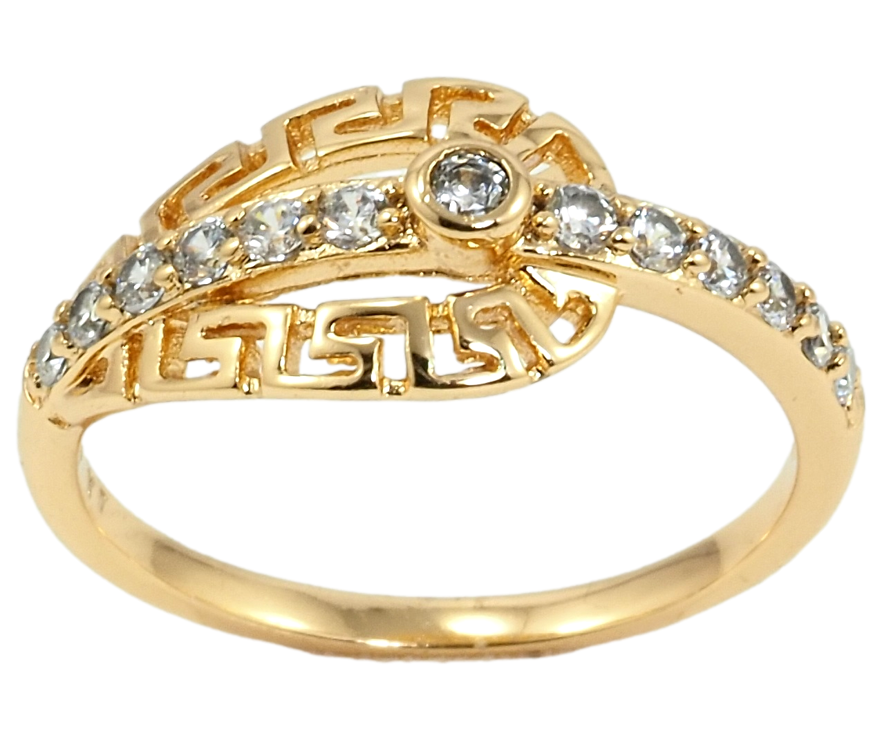 

Кольцо Xuping Позолота 18K "Резная петелька на дорожке циркония" р.17