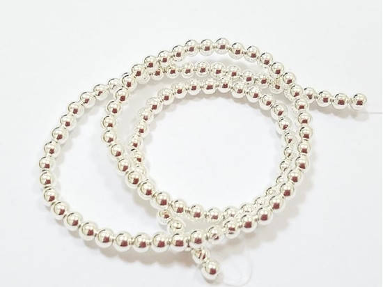 

Бусины на нитке Гематит цвет свелое серебро d-4мм L-39см