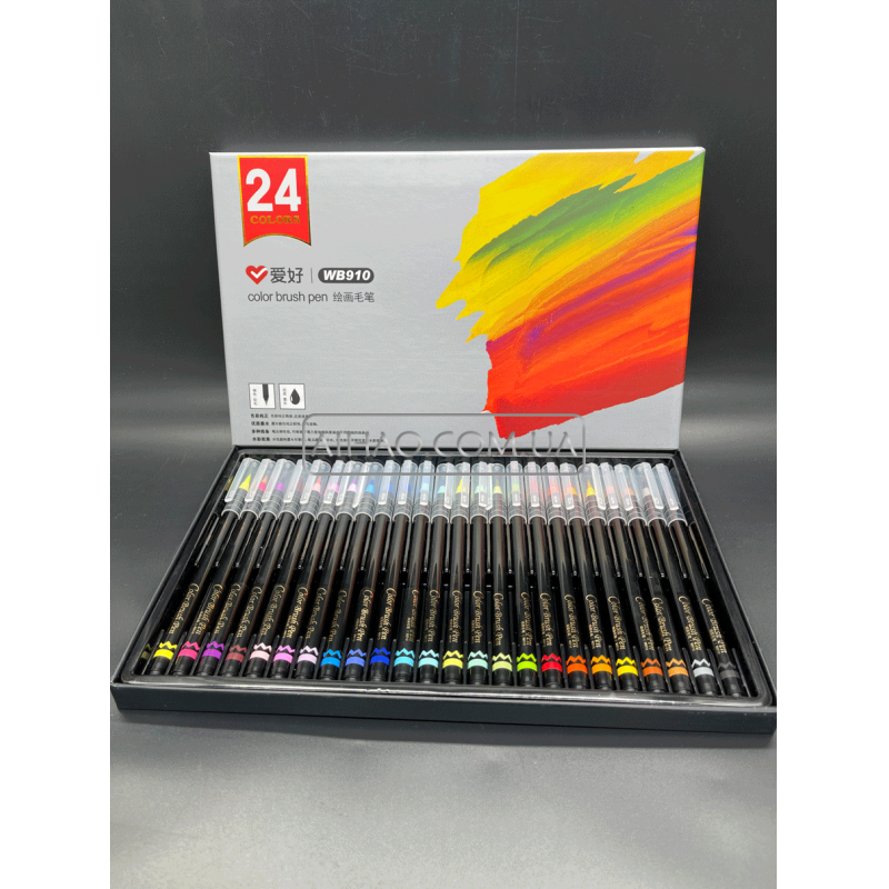 

Набор маркер-кисть акварельные Brushpen AH-WB910-24 Aihao
