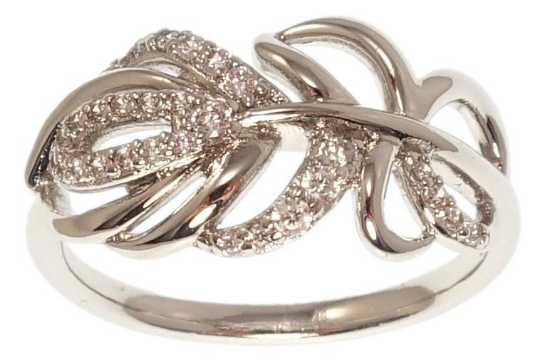 

Кольцо Xuping Родий "Перо с цирконием" р.18,18.5