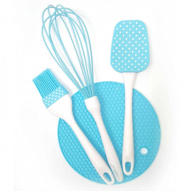 

Набор силиконовый A-Plus AP-1956-blue 4 предмета, Голубой