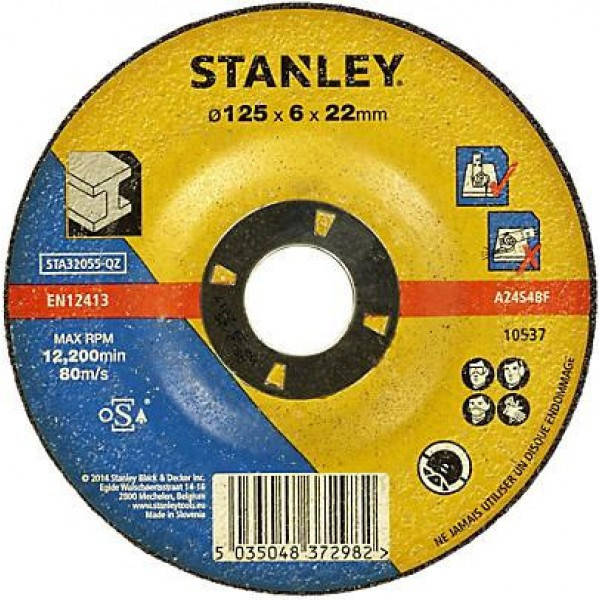 

Диск зачистной по металлу 230x6,0х22 мм тип DPC Stanley STA32065