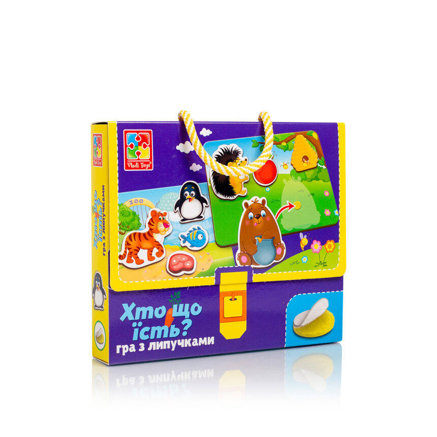 

Гра настільна На липучках "Хто що їсть" Vladi Toys VT1302-27 (укр), Разные цвета