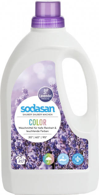 

Органическое жидкое средство для стирки Sodasan Color Lavender 1.5 л 4019886015097