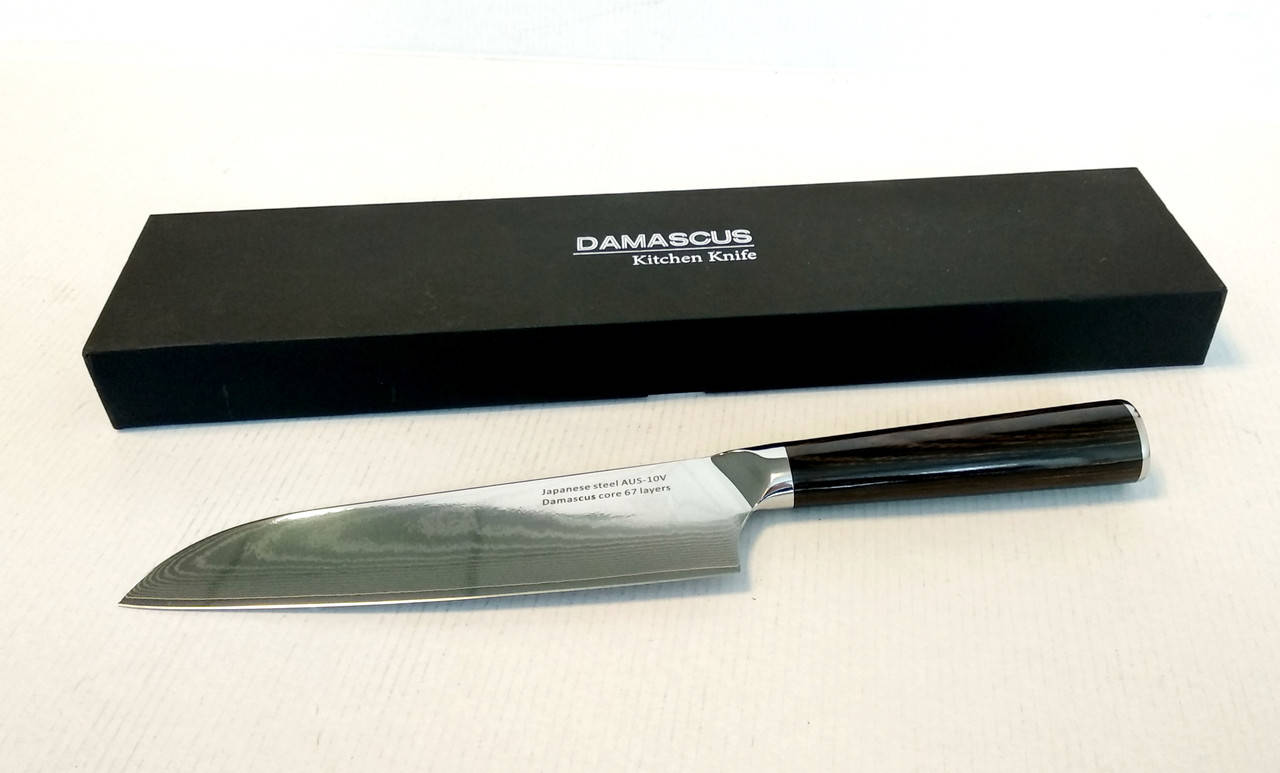 

Нож сантоку 18 см Damascus DK-HJ 6003 AUS-10 дамасская сталь 67 слоев