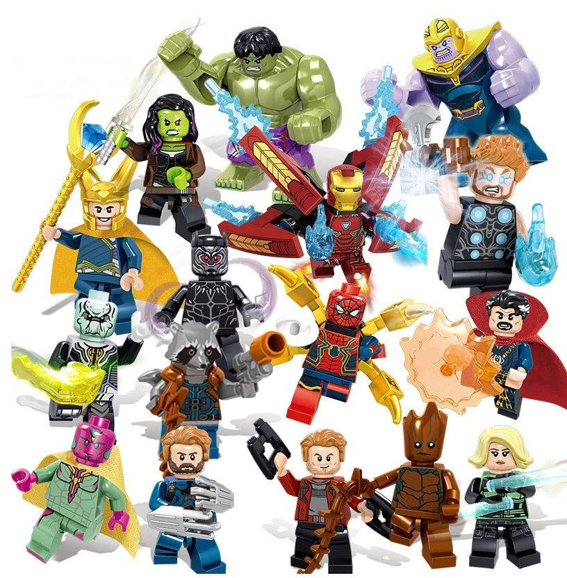 

Большой набор фигурки человечки мстители супергерои Marvel, DC для лего lego