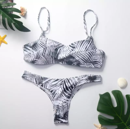 

Купальник раздельный,пальмовый!, Белый