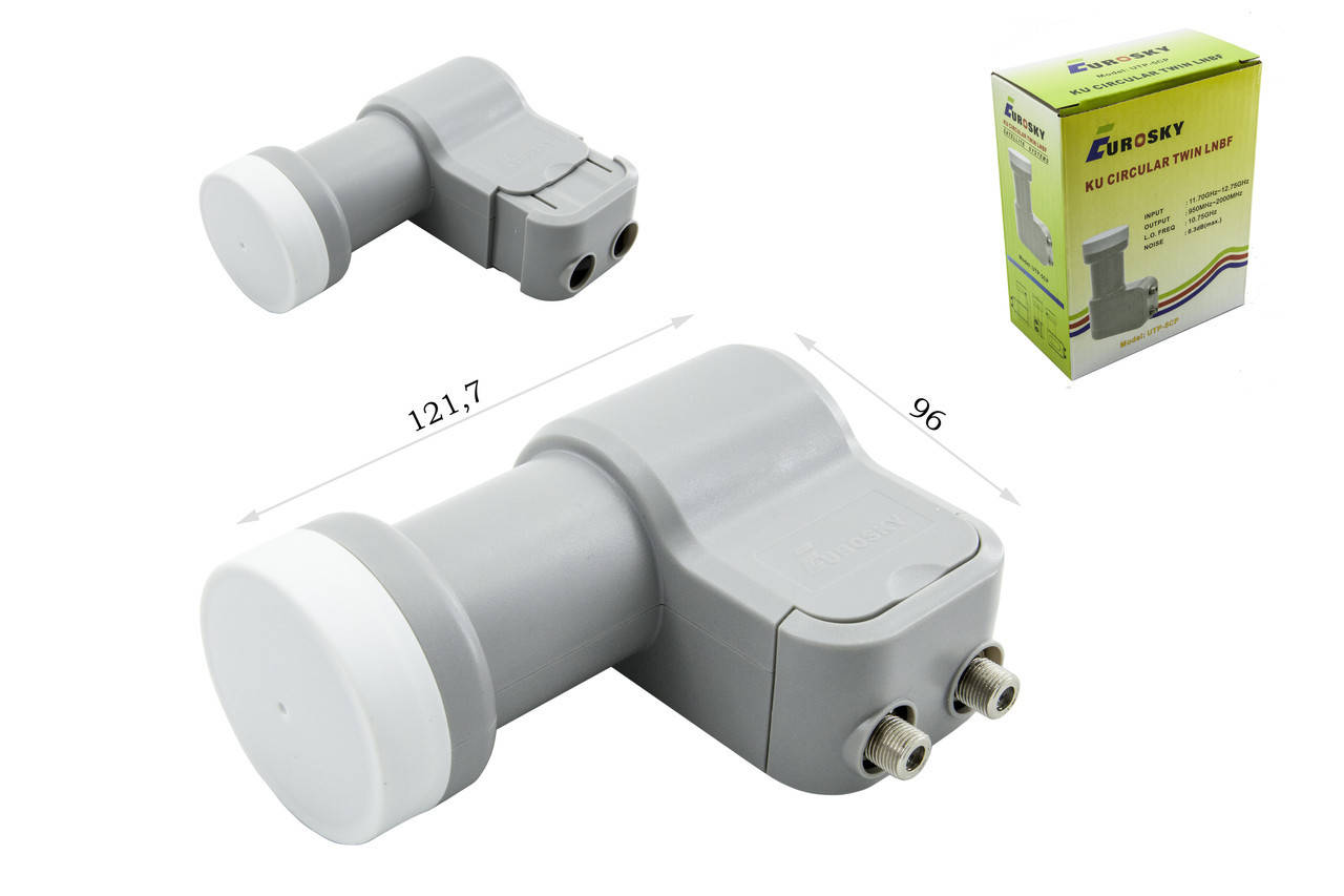 

Cпутниковый конвертор Ku-диапазона круговой поляризации с двумя независимыми выходами EUROSKY UTP-5 CP TWIN