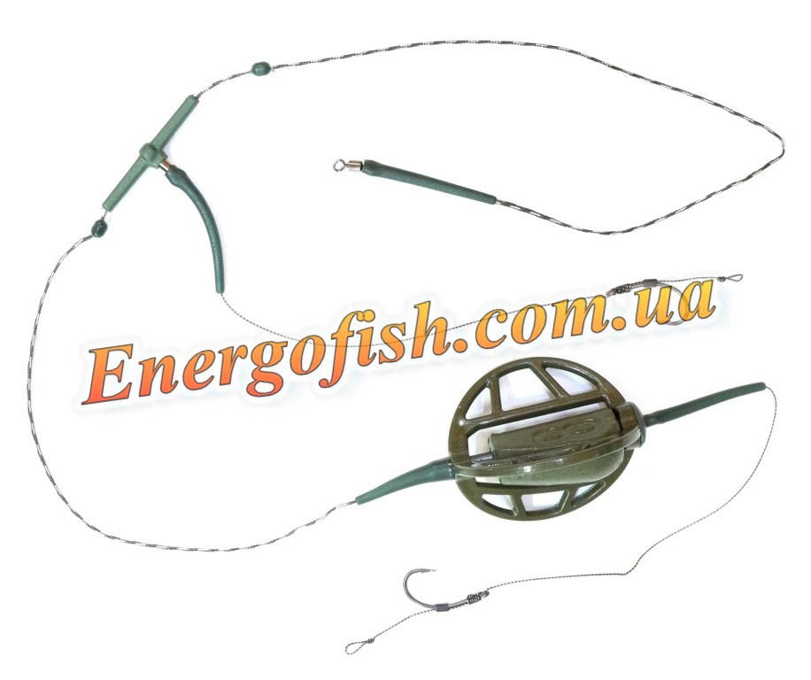 

Снасть Mad Carp с кормушкой Метод большая груз №6 55г 2 крючка