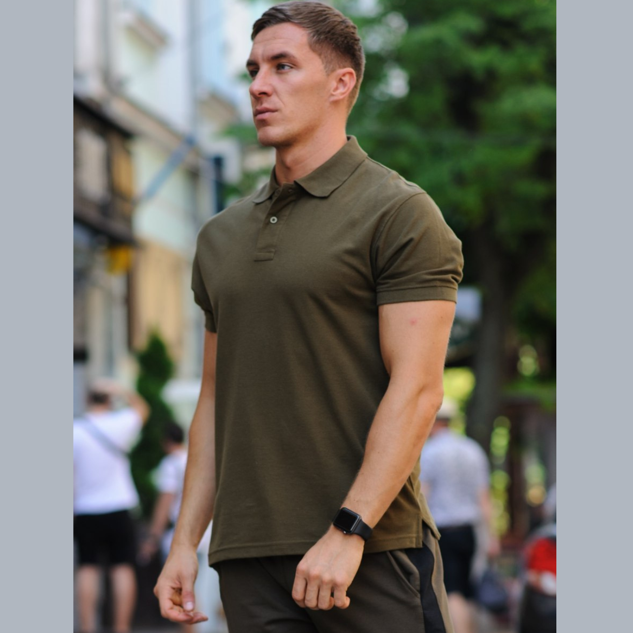 

Стильная футболка поло мужская polo тенниска хлопок хаки