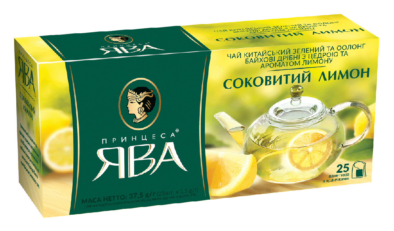 

/Чай зелёный 15г*25 пакет Сочный лимон ПРИНЦЕССА ЯВА