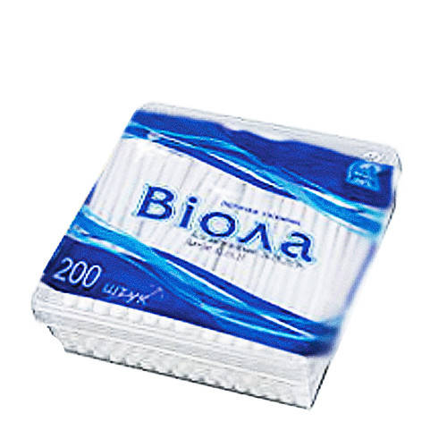 

Ватні палички "ВІОЛА" (200шт.), прямок. упак., 32 шт.\ящ.