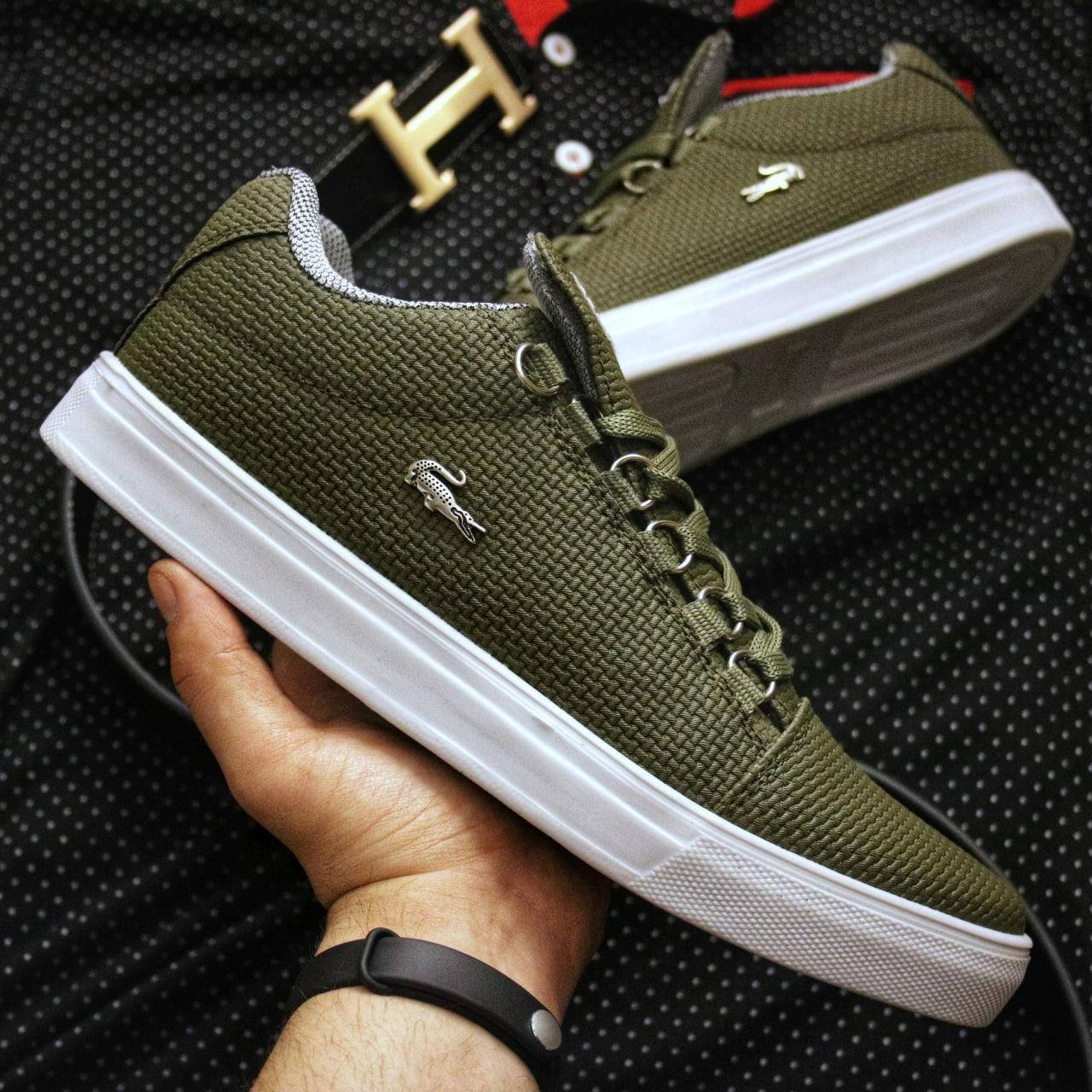 

Мужские хаки кеды Lacoste