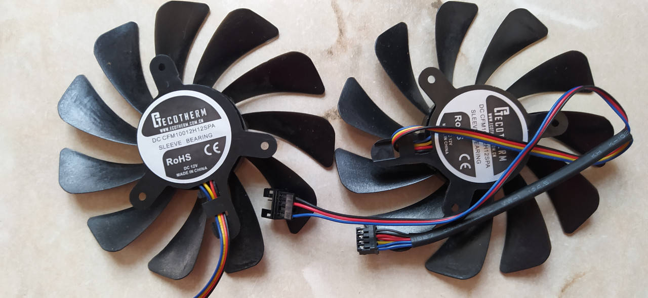 

Комплект Вентиляторов Zotac кулер для видеокарты AMP GTX 1070Ti 1080 CFM10012H12SPA GAA8S2U 2 шт 95 мм