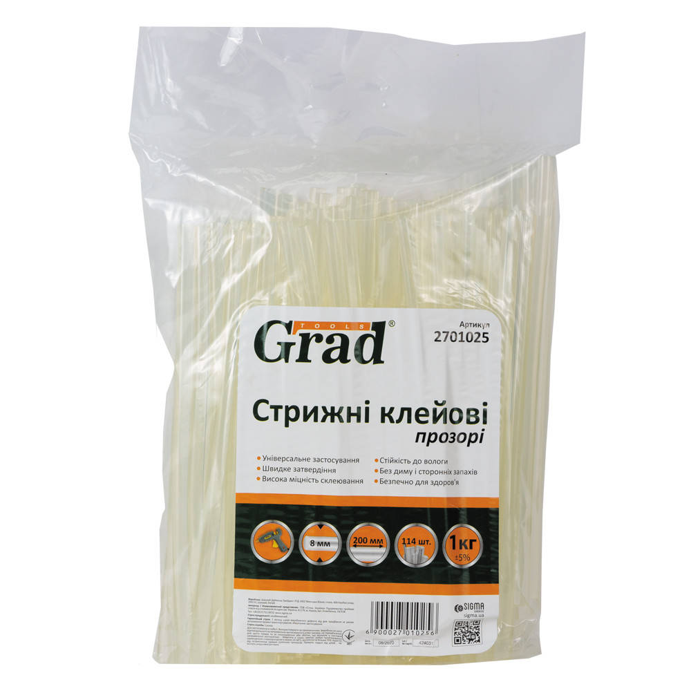 

Стержни клеевые Ø8×200мм 114шт 1кг (прозрачные) GRAD (2701025)
