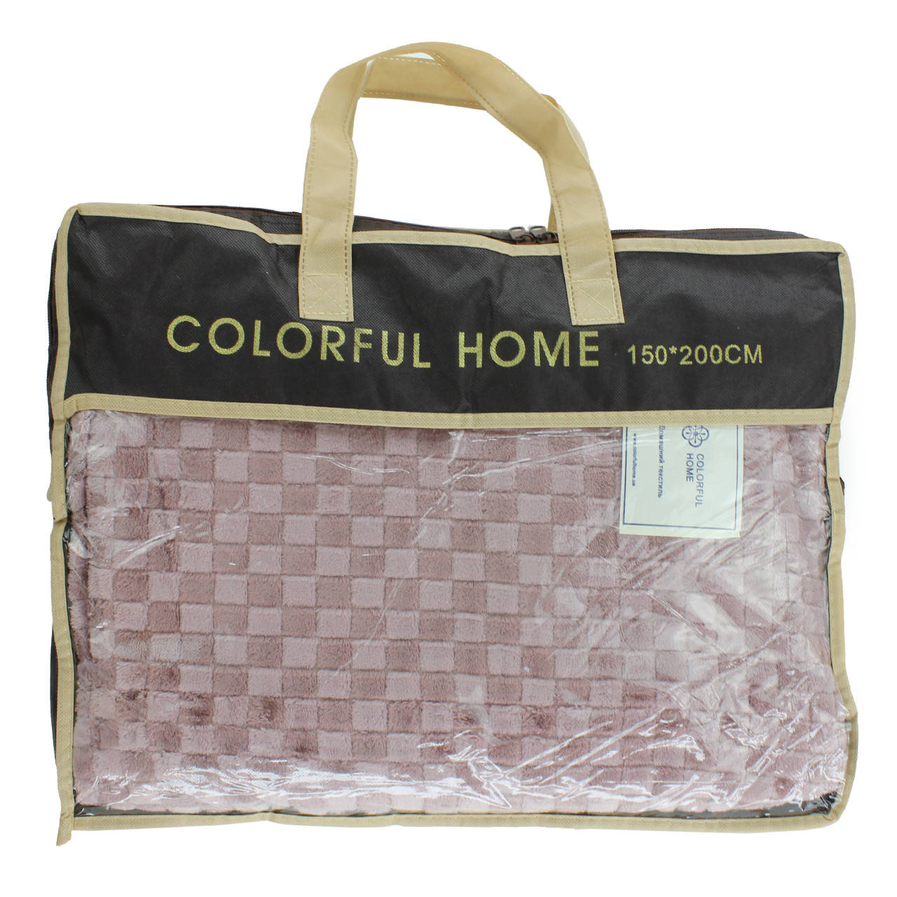 

Плед однотонный  в клетку 150x200см микрофибра Розовый