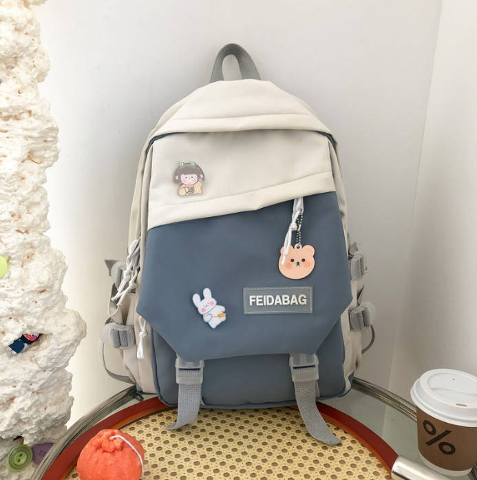 

Школьный подростковый рюкзак, Городской, молодежный рюкзак Портфель для школы Ранец, Голубой