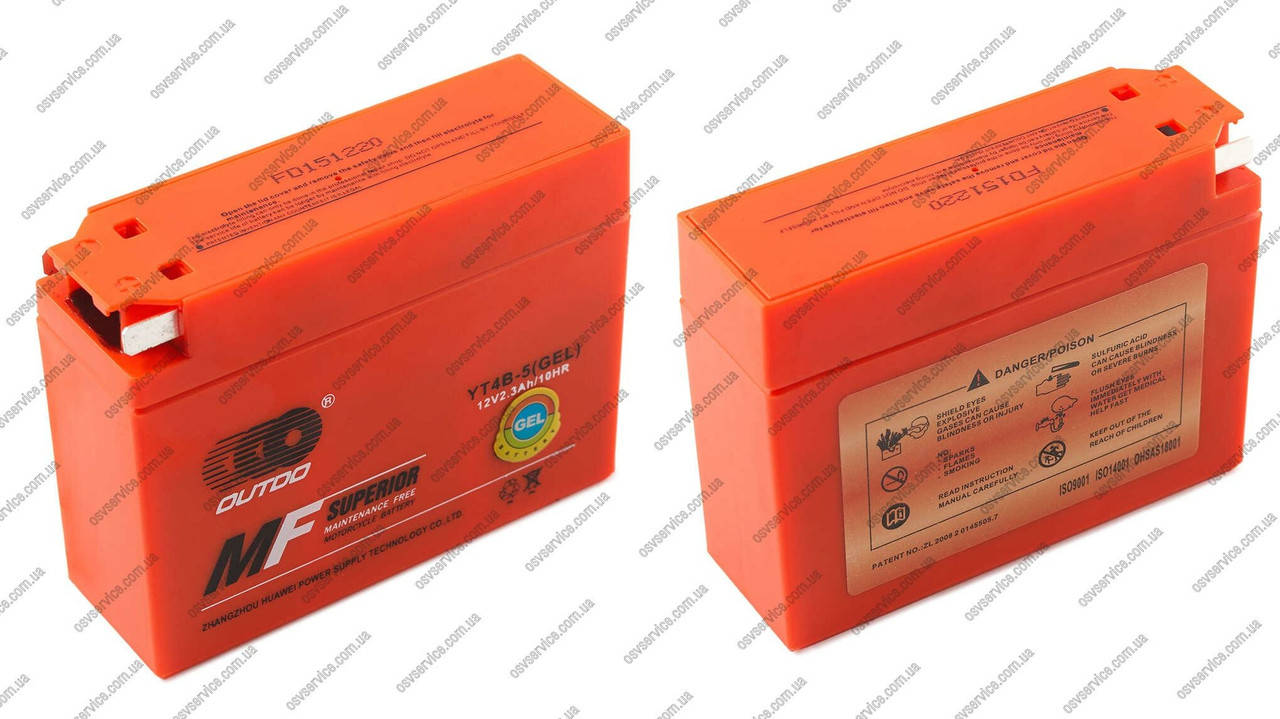 

Аккумулятор 12V 2.3А гелевый Suzuki Yamaha (113x39x89 таблетка) фирма OUTDO - хороший 2021