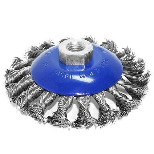 

Щетка коническая S&R 100 мм, стальная плетенная проволока 136450115