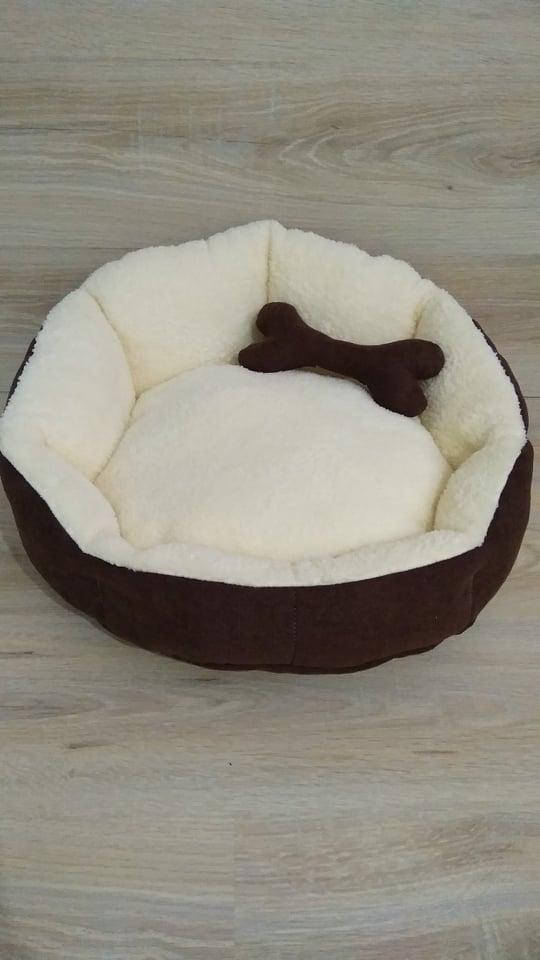 

Лежак "Себастьян" Коричневый с белым 50см