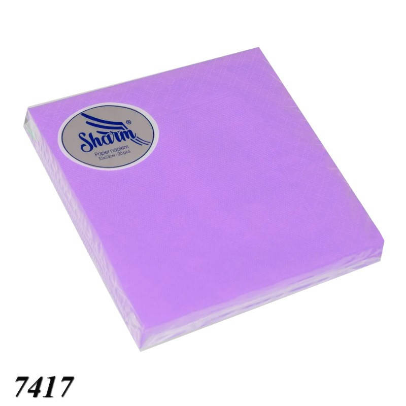 

Серветка 33*33^ 20 шт.(2ш) Sharm (1/30) бузкова арт. 7417