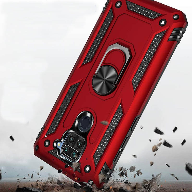 

Чехол с кольцом протиударний Redmi Note 9 редми нот 9 чохол красный