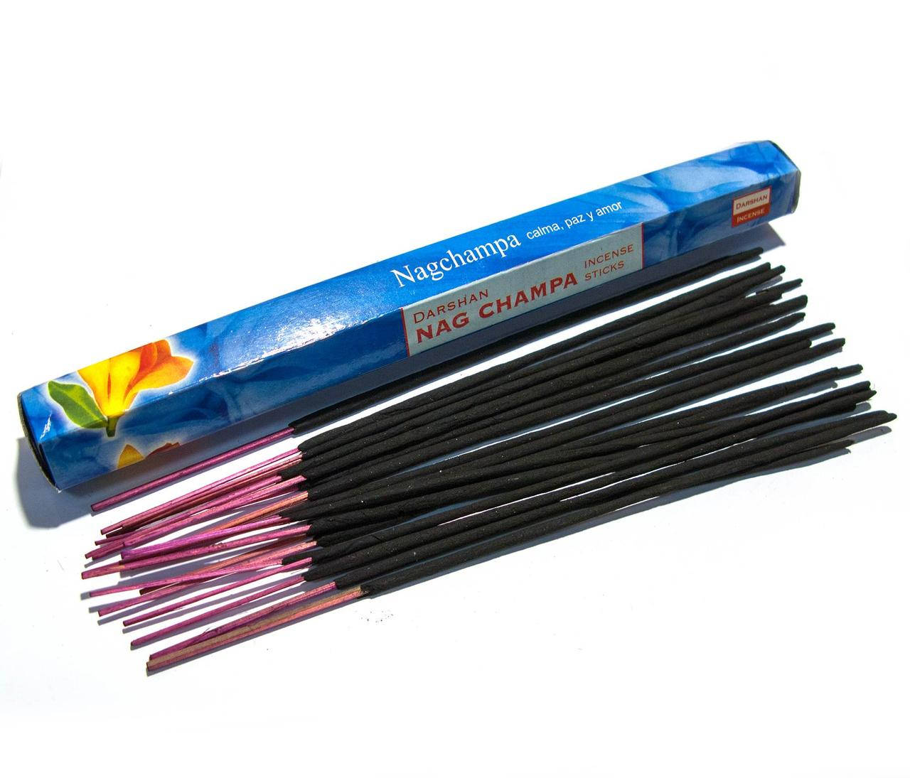 

Благовония, угольные аромапалочки Nag champa (Наг Чампа, Darshan) шестигранник