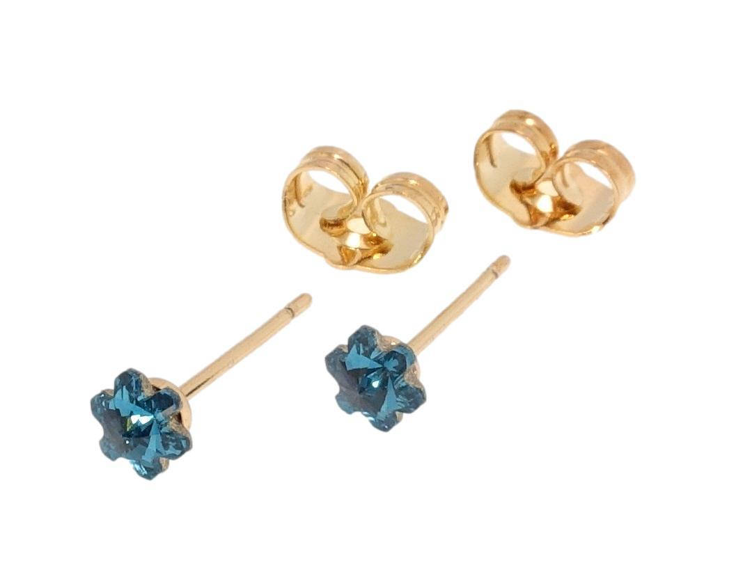 

Серьги Xuping Позолота 18K с кр-ми Swarovski гвоздики (пуссеты) "Цветочки Blue Zircon"