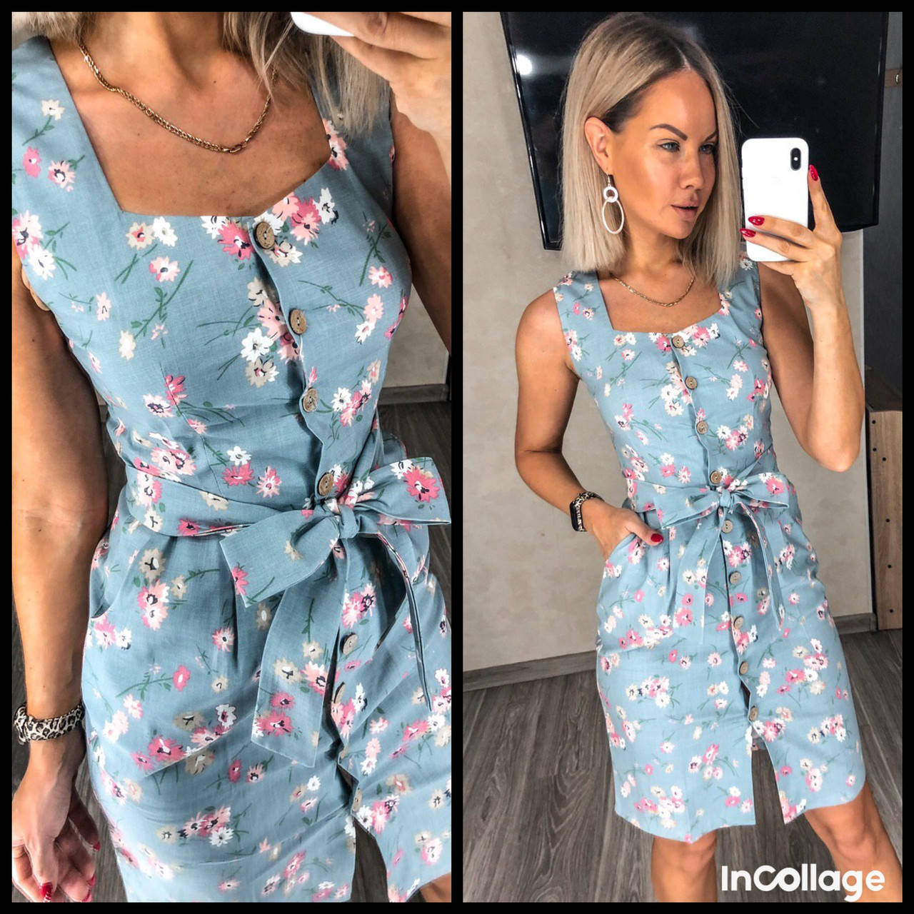 

Женский сарафан со льна