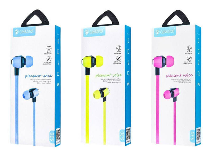 

Наушники вакуумные с микрофоном Celebrat S30 200шт 9116