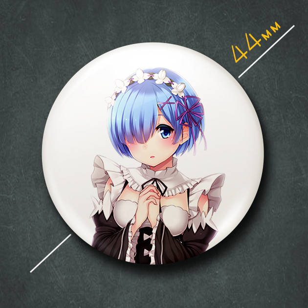 

"Рем (Жизнь с нуля / ReZero)" значок круглый на булавке Ø44 мм