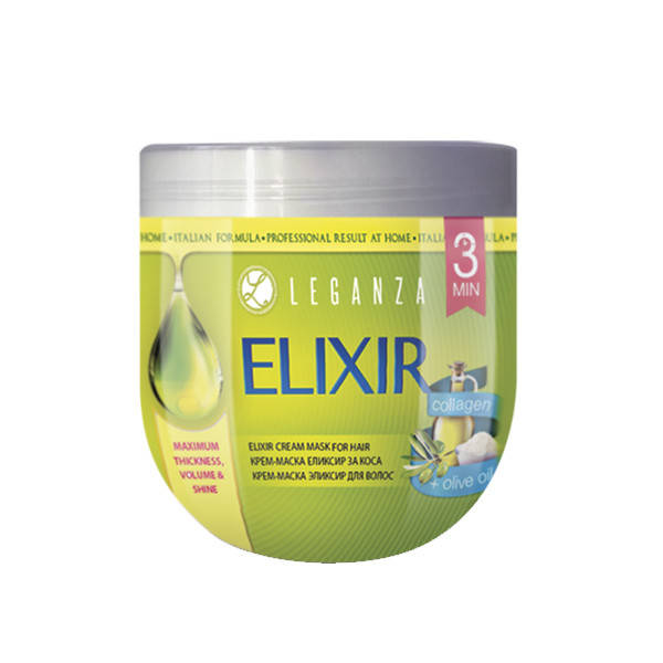 

Крем-маска для волос “Эликсир с коллагеном и оливковым маслом” LEGANZA ELIXIR