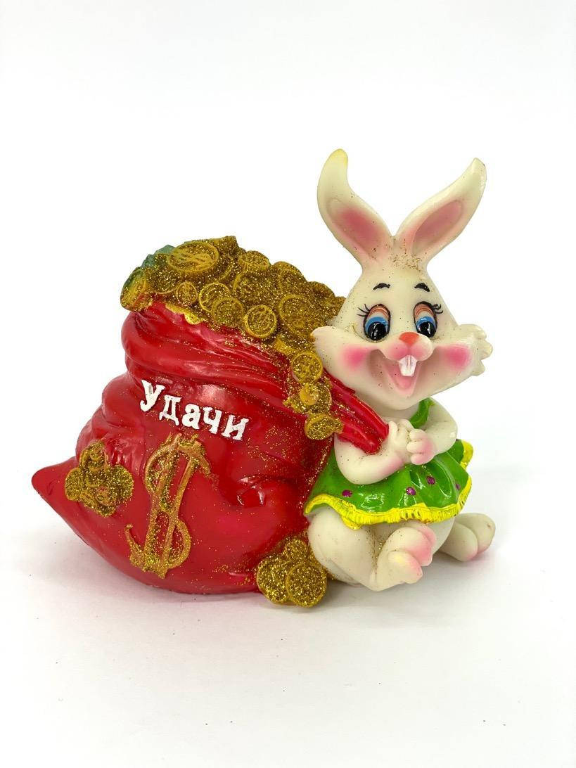 

Копилка Кролик с бочкой Удачи 11*12 см